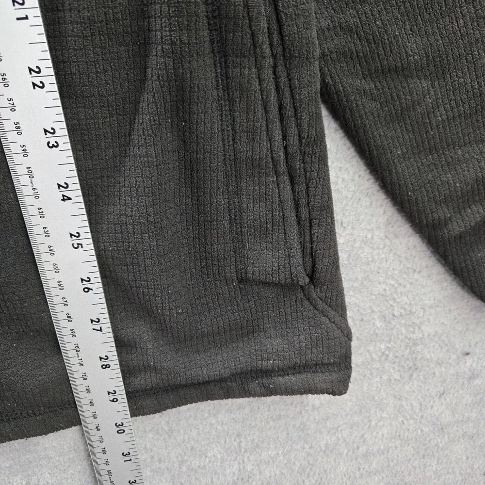 The North Face Men Jacket XL Gray Fleece Lined Logo Full Zip Mock Neck READ